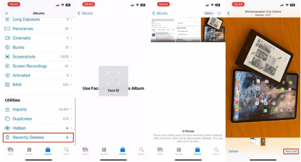 新津苹果14维修分享 iPhone14 上恢复已删除的照片 