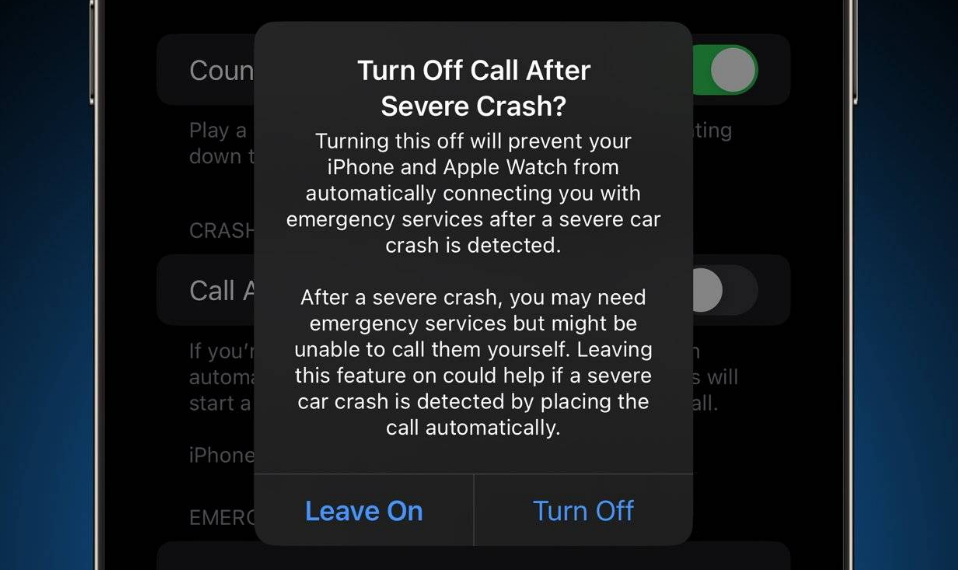 新津苹果14维修分享 iPhone 14 和 Apple Watch 上关闭崩溃检测 
